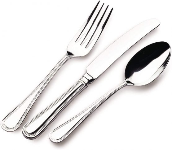Classic Bead Teaspoons, 18/0 Stainless Steel, Mirror Finish - Everyday Parish Cutlery (Pack of 12) - Image 2
