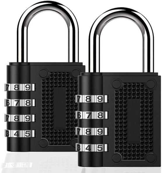 4 Digit Combination Lock, Code Padlock Use for School Locker, Gym Padlock, Employee Locker, Hasp, Parking Lock, Fence(2 Pack)