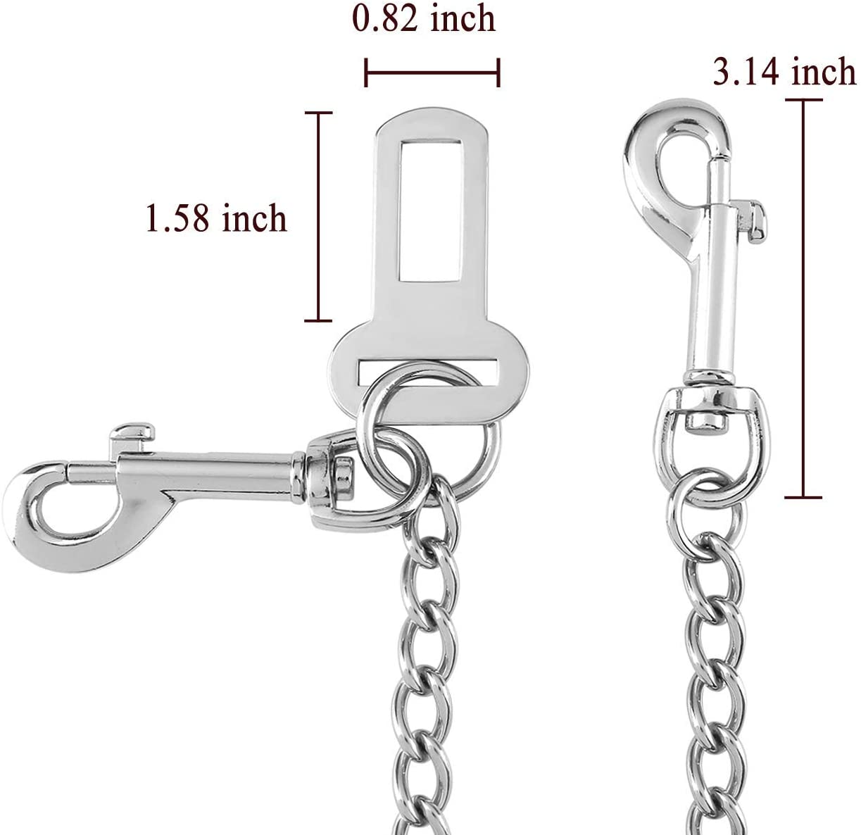 Mogokoyo Stainless Steel No chew Dog Car Seat Belt, Pet Vehicle Safety Restraint Tether - Image 4