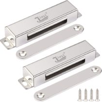 Magnetic Door Catch Jiayi 2 Pack Cupboard Magnet 28KG Pull Magnetic Catches Strong Latches Hardware Stainless Steel Heavy Duty Door Magnet for Kitchen Wardrobe Magnet Door Closer Closet Door Closure