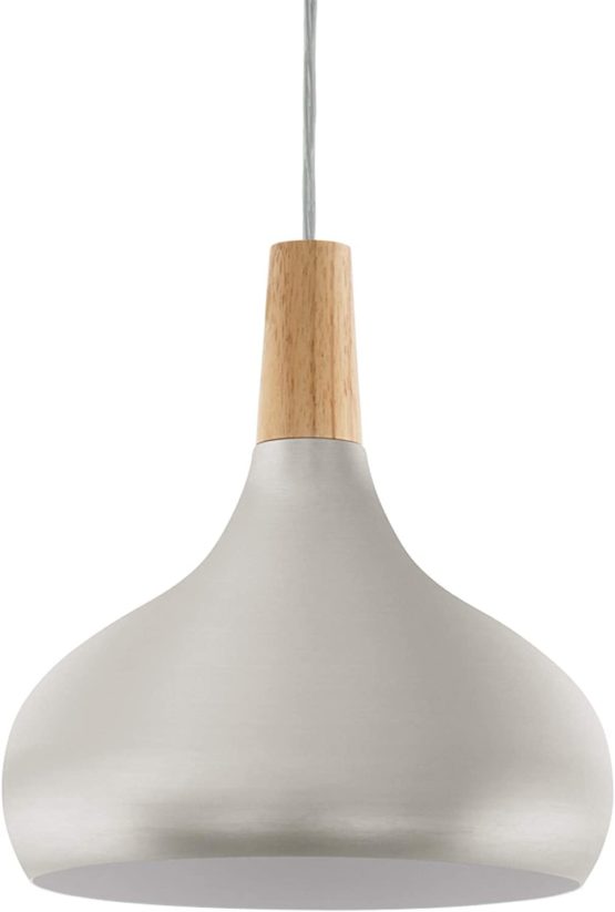 EGLO Pendant Lamp, Steel, E27, 60 W, Brushed Silver ,28 x 28 x 110 cm