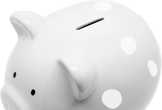 Pearhead Large Ceramic Piggy Bank, Keepsake Ceramic Money Box, Polka Dot, Grey, Money Box , Makes a Perfect Unique Gift, Nursery Décor 40106 - Image 2