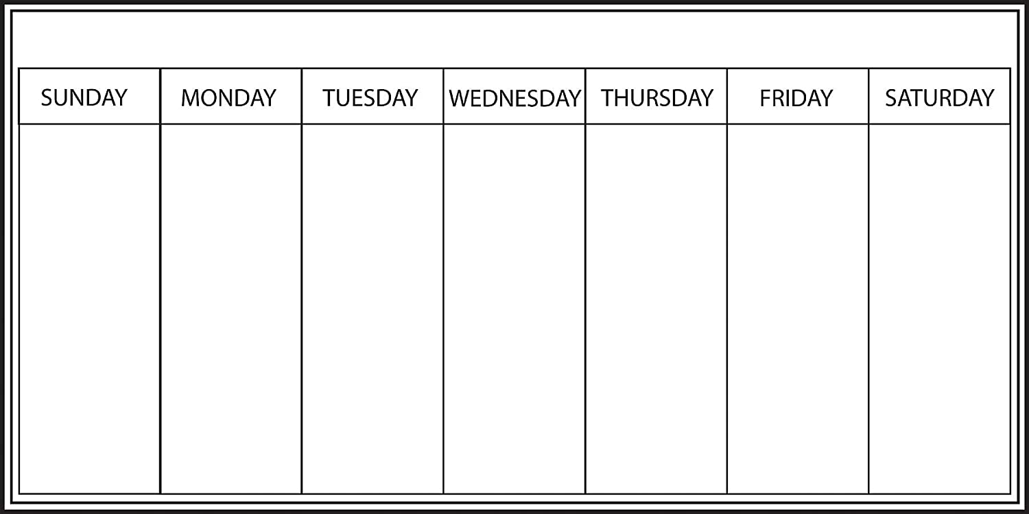 Wallpops 33 x 66 cm Self Adhesive Weekly Planner, White
