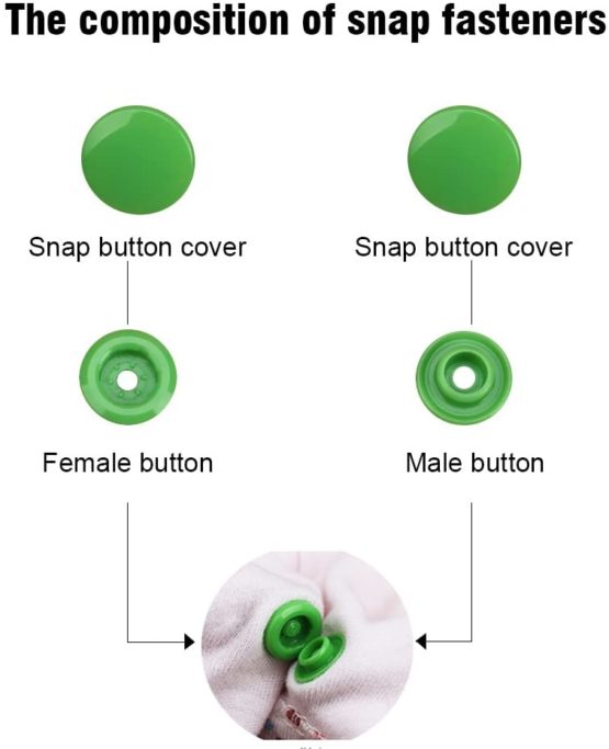 SUNTATOP T5 Snap Buttons + Snap Plier Kit for All Kinds Clothes DIY(24 Colors, Plier for T3, T5, T8) - Image 3