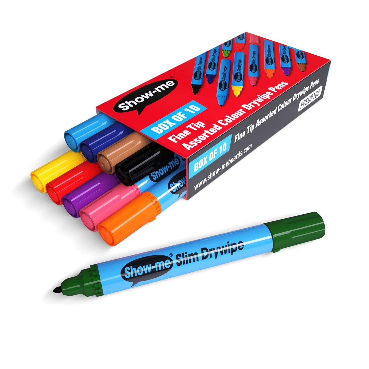 SHOW-ME - Whiteboard Markers, Assorted, 1 count (Pack of 10)