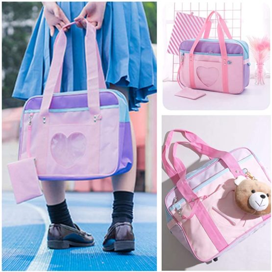 Ita Bags Heart Shape Window Japanese School Handbag Large JK Bag Girls Duffle Purse Anime Satchels for Lolita Comic DIY Cosplay - Image 4