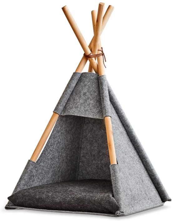 ZELLER PRESENT SCHÖNER LEBEN. PRAKTISCH WOHNEN. Cat Basket, Wood, Gray, ca. 44x42x45/68 cm