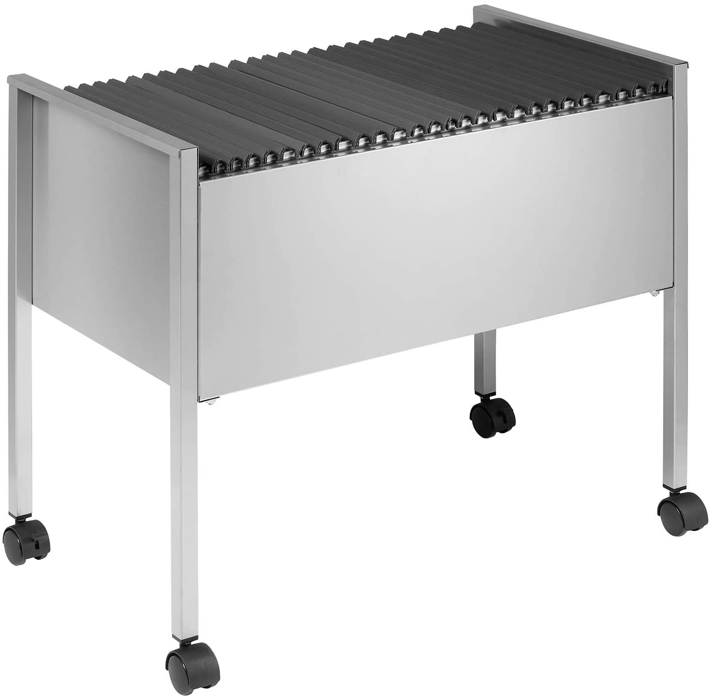 Durable ECO Suspension File Trolley, for 80 A4 Suspension Files, Made of Strong Steel, Silver Colour