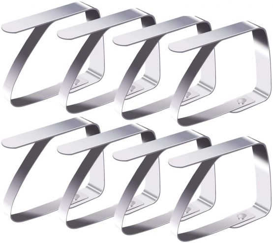 Blooven Tablecloth Clips 8 Pack Stainless Steel Table Cover Clamps Table Cloth Holders