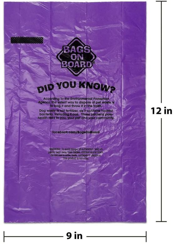 Bags on Board Strong, Leak Proof Dog Poop Pick-up Bags - Rainbow (60 Bags) - Image 4