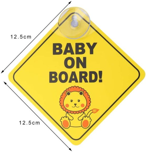 kuou 2 pcs Baby on Board Car Warning, Baby on Board Sticker Sign for Car Warning with Suction Cups - Image 3