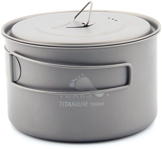 TOAKS Pure Titanium Cup Ultralight Outdoor Mug with Lid and Foldable Handle Camping Cookware