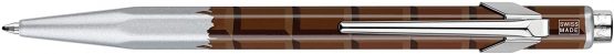 Caran Dache Ballpoint Pen, chocolate with Goliath blue medium cartridge