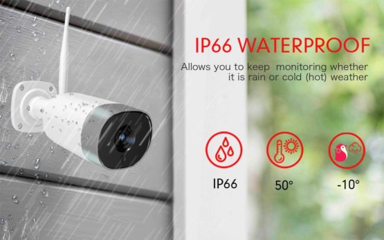 Mibao CCTV Security Camera Outdoor, 1080P WiFi Security Camera, IP66 Waterproof, with Two-Way Audio, Night Vision, Motion Detection, Compatible with iOS/Android - Image 2