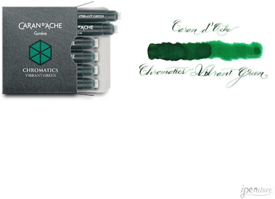 Caran d'Ache CD8021.21 Ink Cartridges - Vibrant Green (Pack of 6)