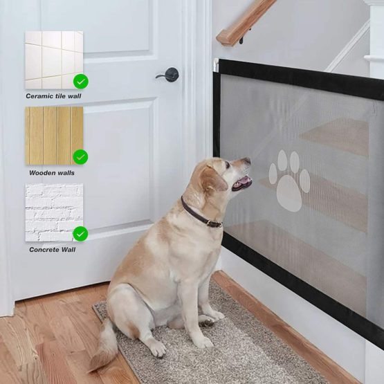 Namsan Dogs gate, Pet Magic Gate, Pet Safety Gate, Portable Safety Gate Folding Mesh Stair Gate Easy Install Anywhere, Pet Safety Gates Very Suitable For Docile Pets 180cmx72cm - Image 3