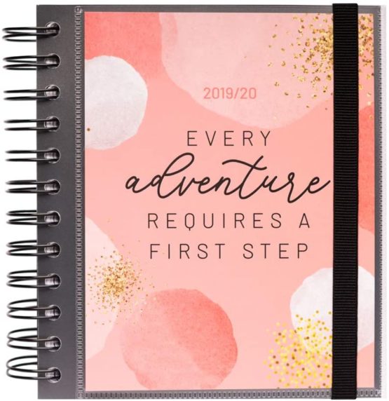 Glitter 2019-2020  Academic Diary, Organiser, Calendar, Agenda. One Day to Page Twin Wire Spiral Binding Mid Year Student Daily Planner. Runs from September 2019 Until June 2020-10 Months.