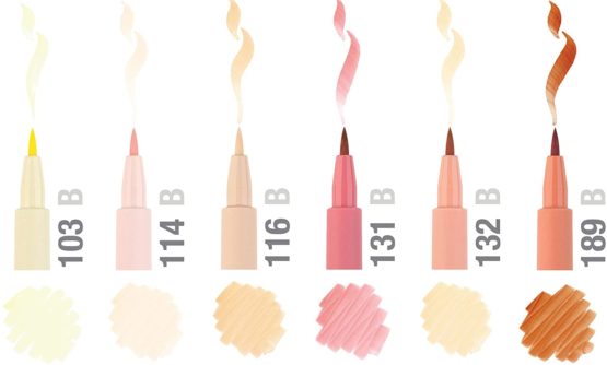 Faber Castell 167162 Pitt Artist Pen, Brush Skin Tones Wallet (Pack of 6) - Image 3