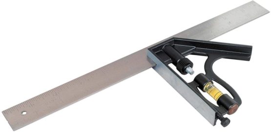 STANLEY 2-46-222 Metal Combination Square, 300mm/ 12'', Silver/Black