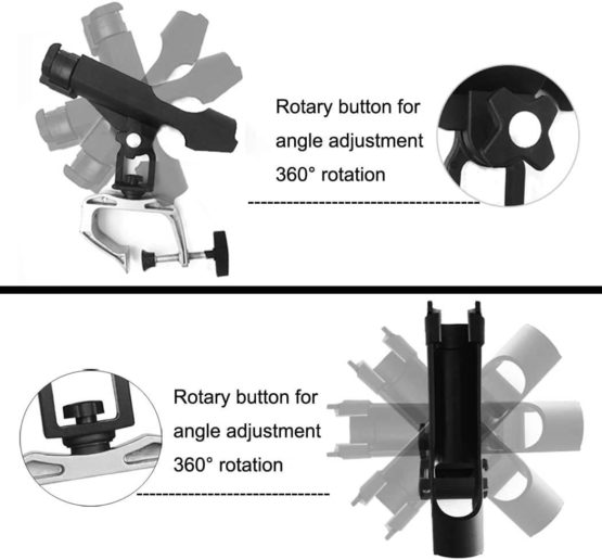 JSHANMEI Adjustable Fishing Boat Rods Holder 360 Degree Fishing Pole Rod Racks with Large Clamp Folding Holder - Image 3