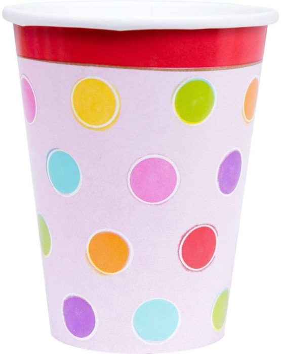 Amscan International 266 ml Sweet Stuff Spotted Paper Cups, Pack of 8 - Image 3