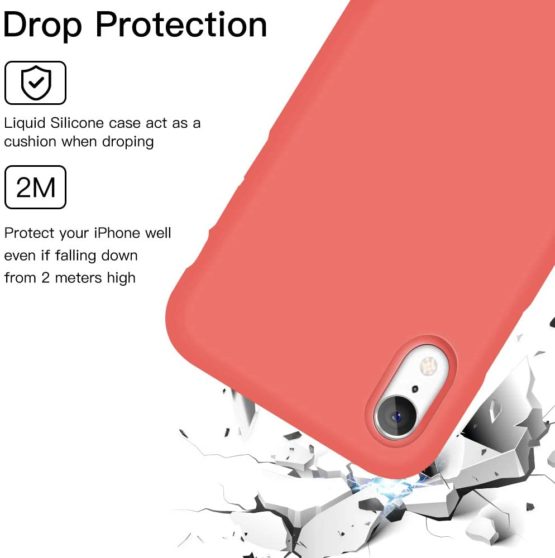 ProBien Case for iPhone XR, Silicone Gel Rubber Shockproof Phone Case, Anti-Yellow, Anti-Scratch for New iPhone XR Case 2018 (6.1") - Coral - Image 3