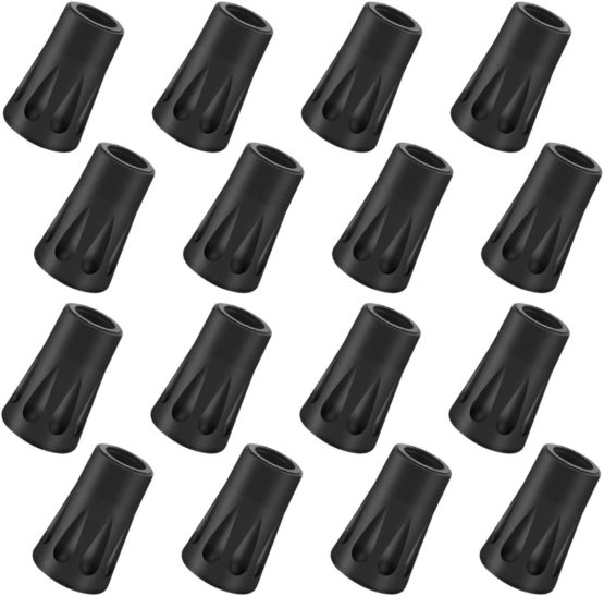 NATCUE 16 Pack/8 Pair Walking Pole Rubber Tips, Trekking Pole Tip Protectors, Replacement Rubber Alpenstock Head Cover for Hiking Stick Walking Trekking Poles