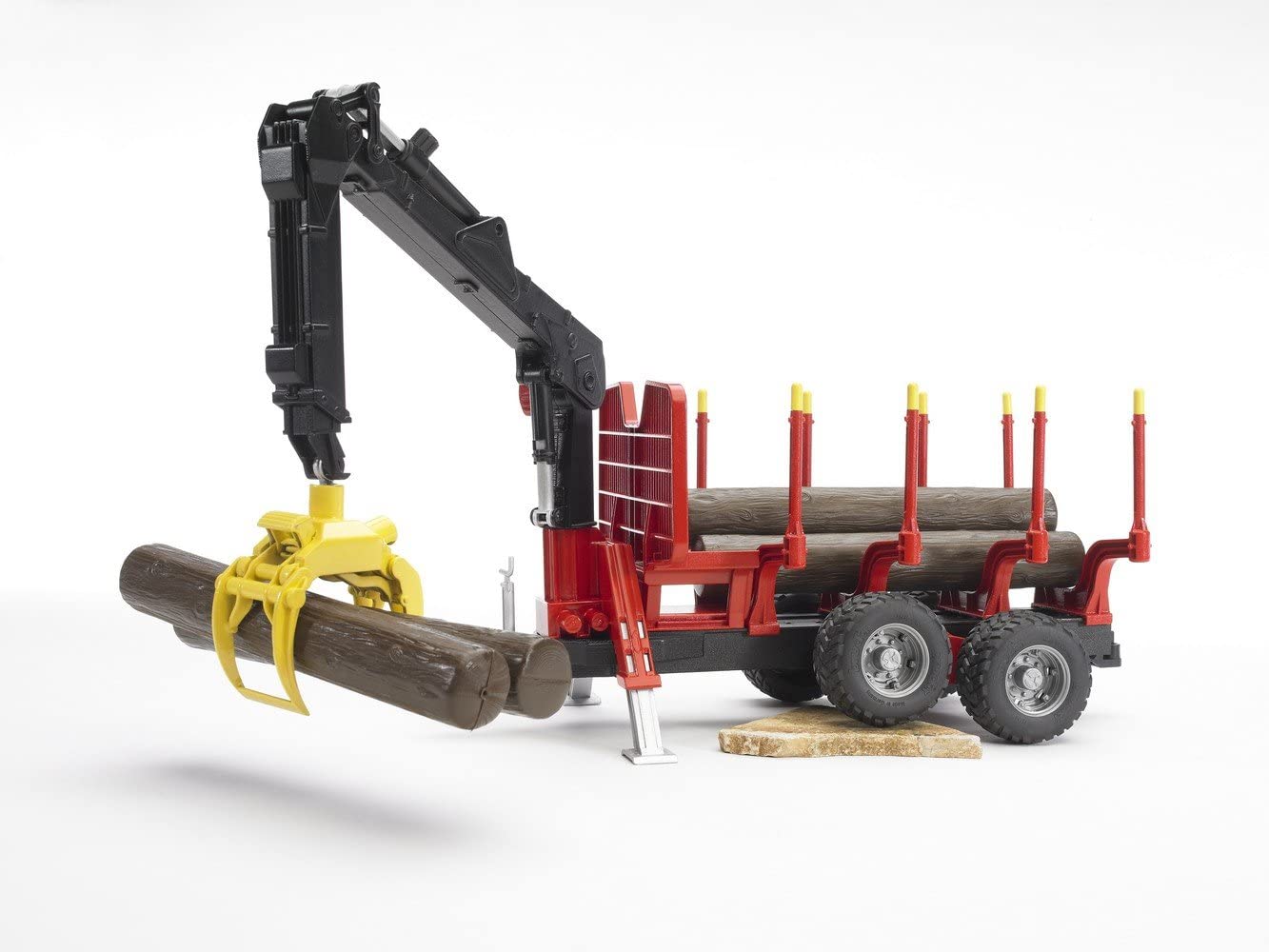 Forestry Trailer with Loading Crane, Grab and 4 Trunks, Multicolor, Small - Image 2