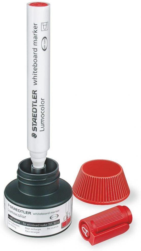 Staedtler Lumocolor 488 51-2 Whiteboard Marker Refill Station, Red, 30ml - Image 3