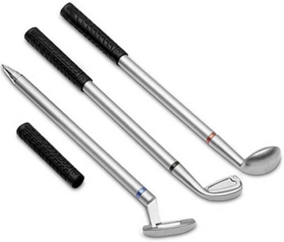 LL-Golf® Miniature Golf Bag Pen Holder With Trolley and 3 Golf Club Pens in Golf Present - Image 4