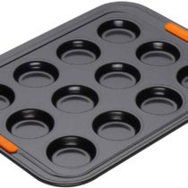 Le Creuset Toughened Non-Stick Bakeware 12 Cup Bun Tray, Black