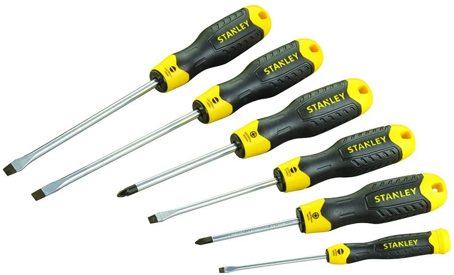 Stanley 598001 Cushion Grip Screwdriver Set (6 Pieces), STA598001, Yellow