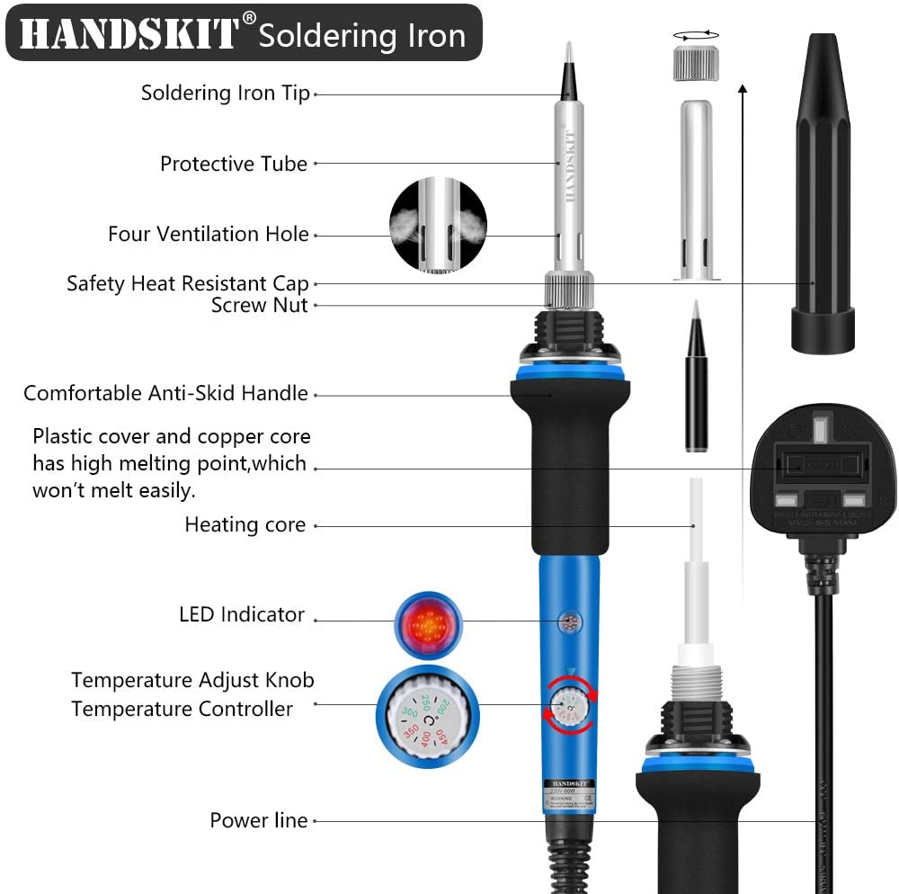 Soldering Kit,Soldering Iron with Multimeter,NO-Soldering Welding Tools/Cutter/Solder Wire/Solder Iron Tip and PU Tools Bag - Image 2