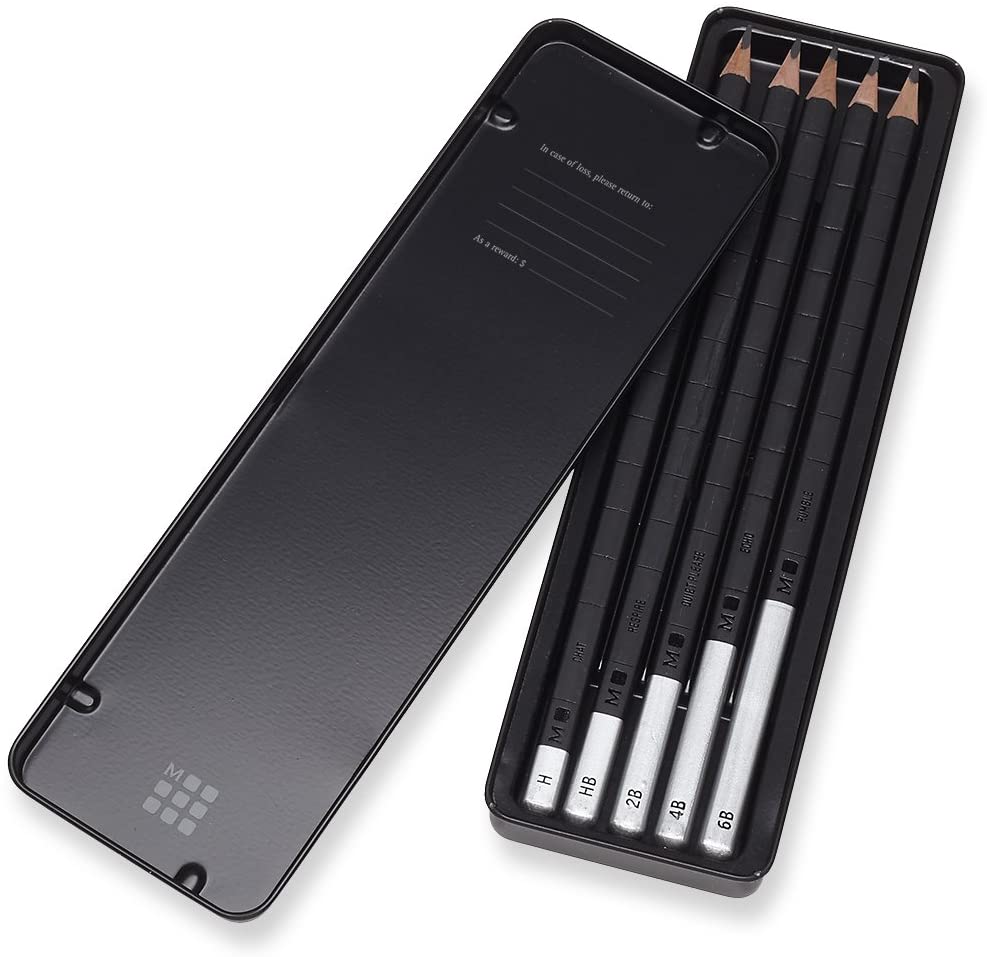 Moleskine Graphite Drawing Pencil Set 5 Graded Pencils, Colours Black and Grey, 5 count (Pack of 1) - Image 3