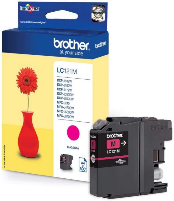 Brother LC-121M Inkjet Cartridge, Magenta, Single Pack, Standard Yield, Includes 1 x Inkjet Cartridge, Brother Genuine Supplies