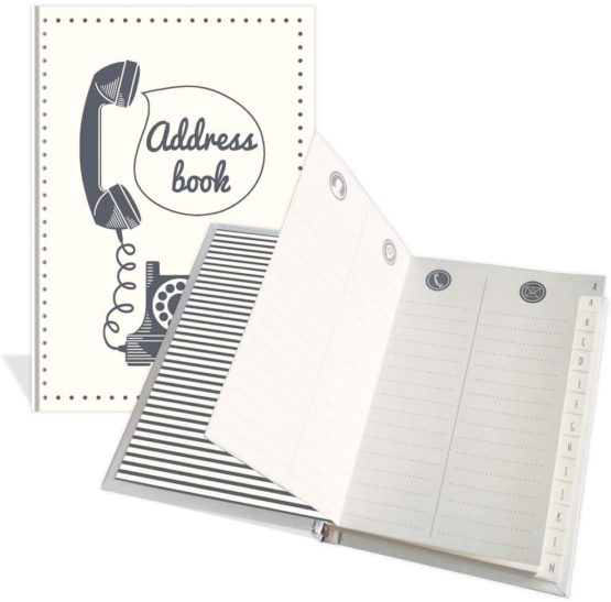 Luxury Pocket Address Book - Vintage Telephone Design- 104 Pages - Size 91mm x 130mm