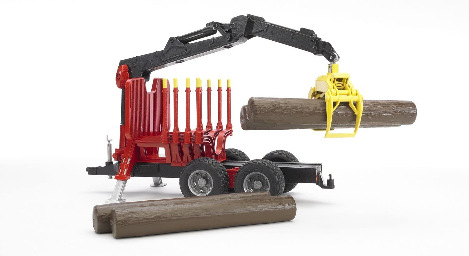 Forestry Trailer with Loading Crane, Grab and 4 Trunks, Multicolor, Small - Image 3