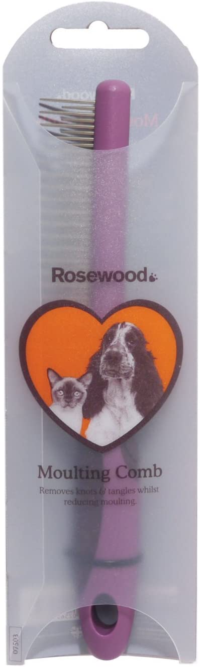 Rosewood Soft Protection Moulting Comb for Dogs, Purple - Image 3