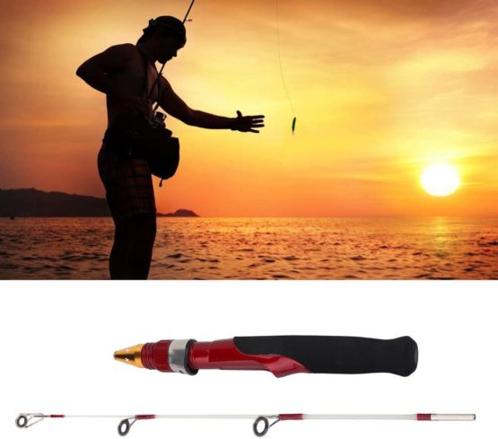 Dioche Ice Fishing Rod, 50cm Lightweight Mini 2 Sections Winter Ice Solid Fishing Shrimp Rod Pole - Image 4