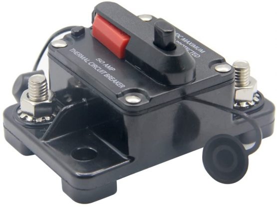 RKURCK 12V- 42VDC 50A Manual Reset Circuit Breaker,Fuse holder for Car Automotive Marine Boat Audio 50Amp - Image 2