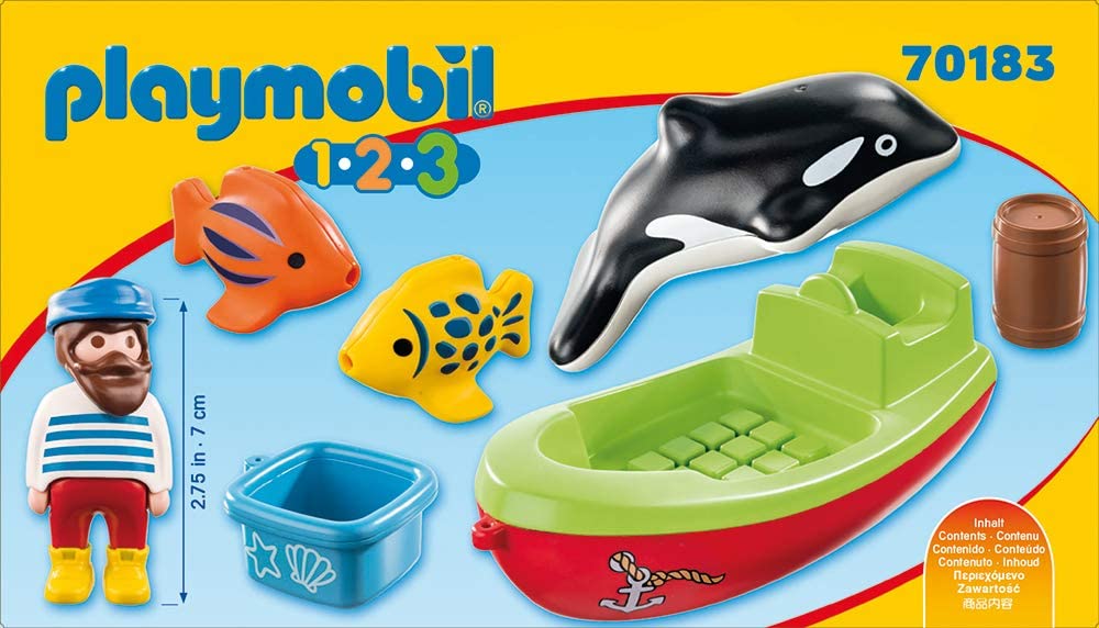 Playmobil 70183 1.2.3 Fisherman with Boat, Fun Imaginative Role-Play, PlaySets Suitable for Children Ages 1.5+ - Image 3