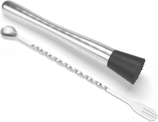 Prettyui - Stainless Steel Cocktail Muddler, Mixing Spoon, Jigger Set, Bar Tool Essentials - Image 2