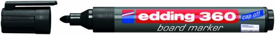 edding 360 Whiteboard Marker - Black - 10 Whiteboard Pens - Round Tip 1.5-3 mm - Whiteboard Pen Dry Wipe - for Whiteboards, Flipcharts, Pinboards, Magnetic and Memo Boards - Sketchnotes - Refillable