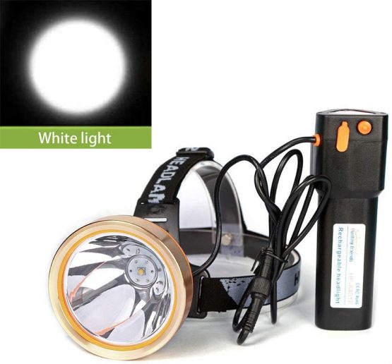 Hunting friends High Power LED Headlamp Rechargeable Headlight Waterproof Head Flashlight Torch for Hunting Fishing Camping (White Light)