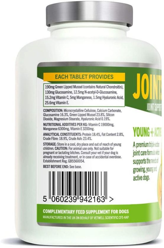 JOINTSURE Joint Support Supplements for Dogs - 300 Pack, Aids Stiff Joints, Supports Joint Structure & Maintains Mobility in Young/Active Dogs | Triple Formula with Green Lipped Mussel & Glucosamine - Image 2