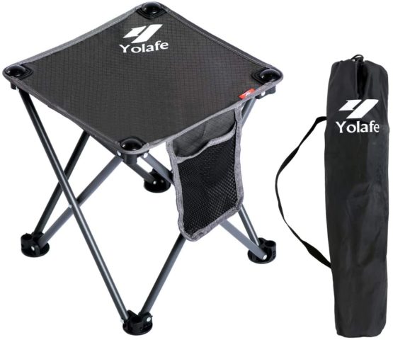 Folding Camping Stool Armless Portable Chair for Camping Fishing Hiking Gardening and Beach Seat with Black Bag