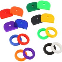 Merriway, Various BH06876 Cap Key Identifier Tag Covers Ring Labels Rubber Keycaps, 64 Pieces Assorted Colours