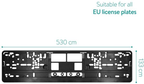 Navaris License Plate Holder - Fits Any Standard UK or EU License Plate - Car Registration License Number Plate Holder Frame - Black - Image 4