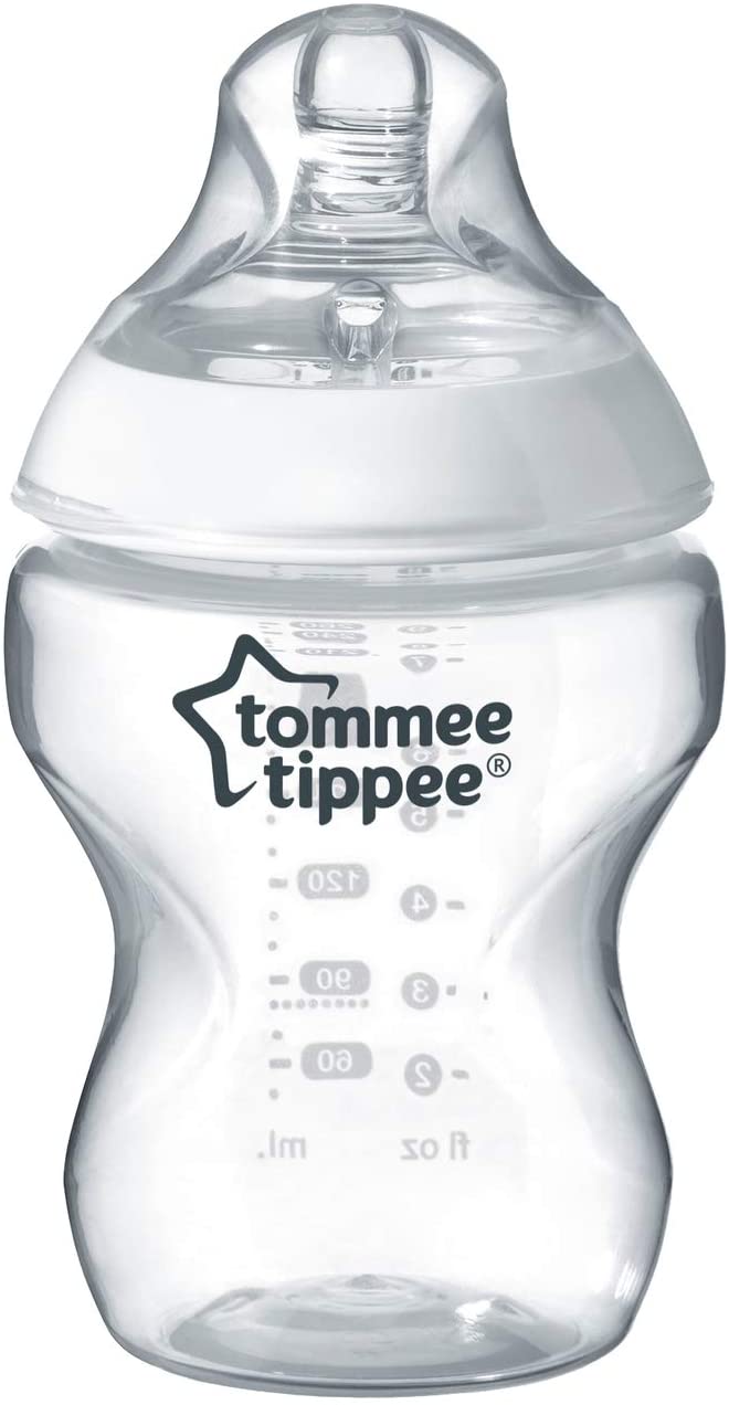Tommee Tippee Closer to Nature® Baby Bottles, Breast-Like Teat with Anti-Colic Valve, 260ml, Pack of 6, Clear - Image 4