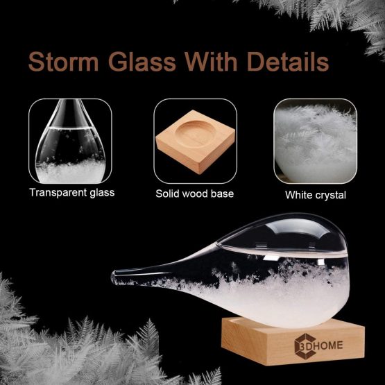 Storm Glass, Stylish Creative Desktop Decorative Bottle Water Drop Glass Barometer Weather Forecast Bottle Weather Station, High-Grade Home and Office Decoration - Image 3